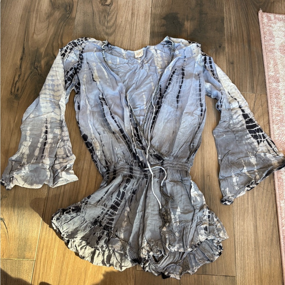 Tie-Dye Bell Sleeve Top